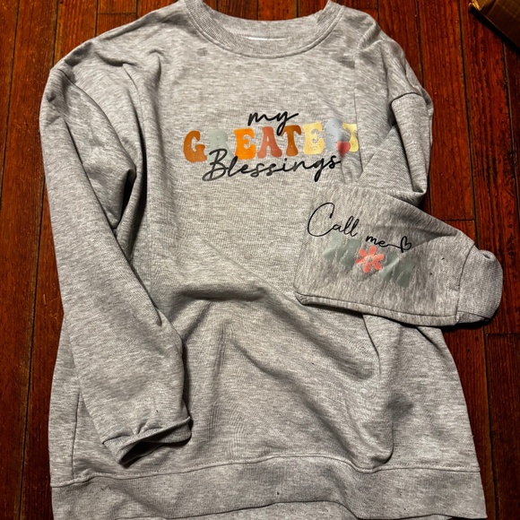 Graphic Print light Pullover Sweatshirt Mom style - Picture 1 of 7
